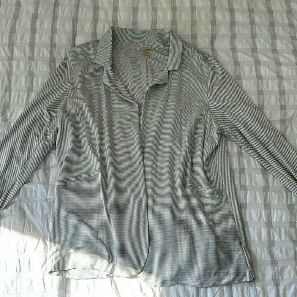 Anthropologie/ Bordeaux Knit Striped Blazer